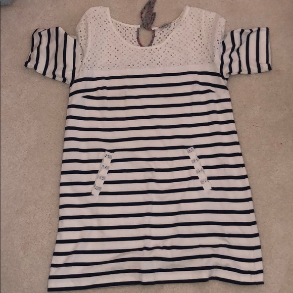 White and navy striped dress - Picture 1 of 3